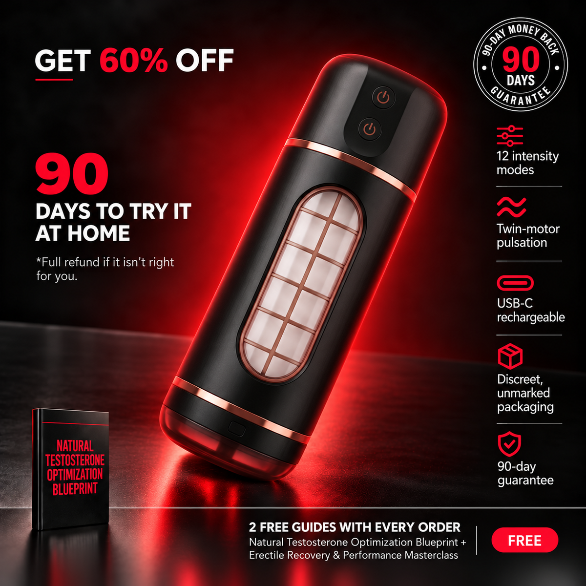 EvoPulse Pro - get 60% off, 90 days to try it at home, 2 free guides